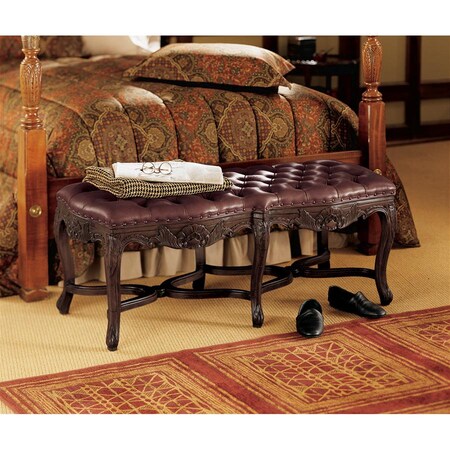 Design Toscano Berkeley Square Leather Bench AF1297